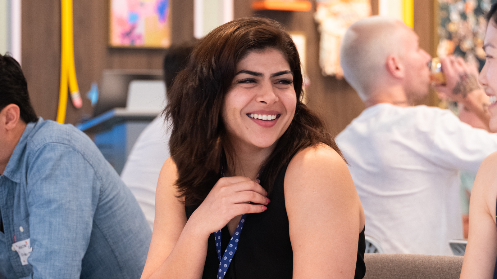 a person smiling at camera