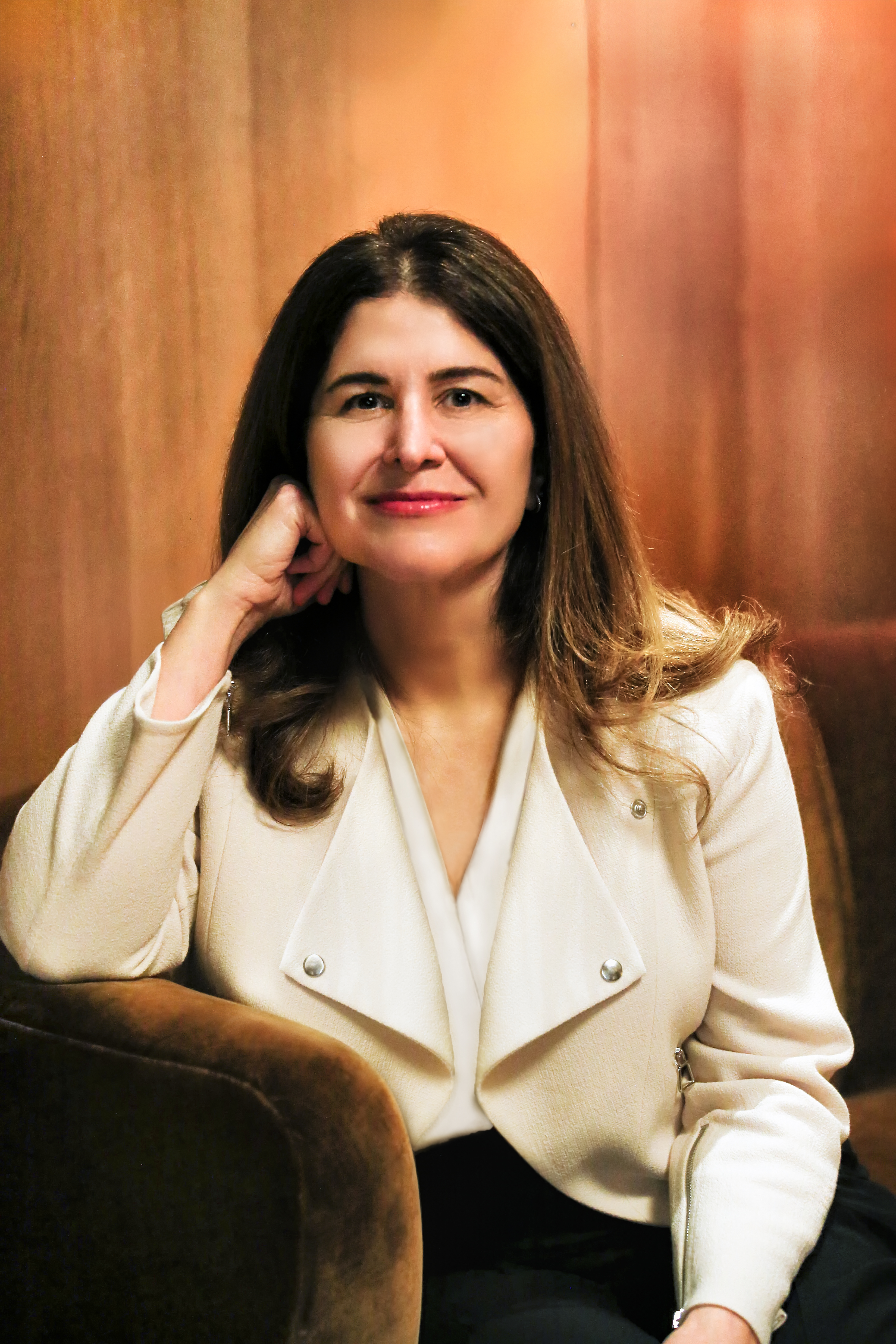 a person in a white jacket