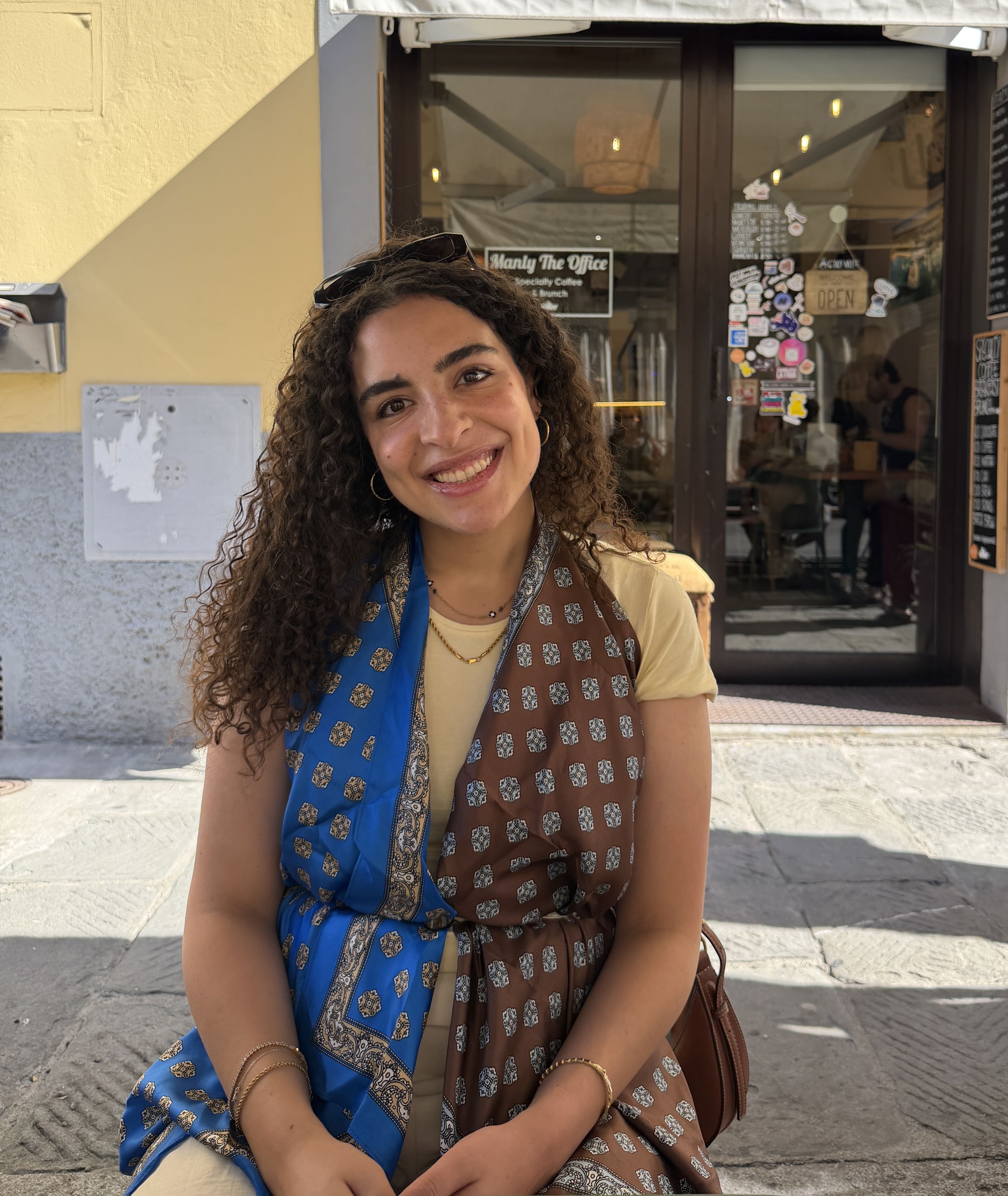 a person smiling at camera