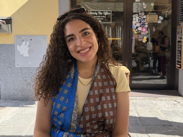 a person smiling at camera