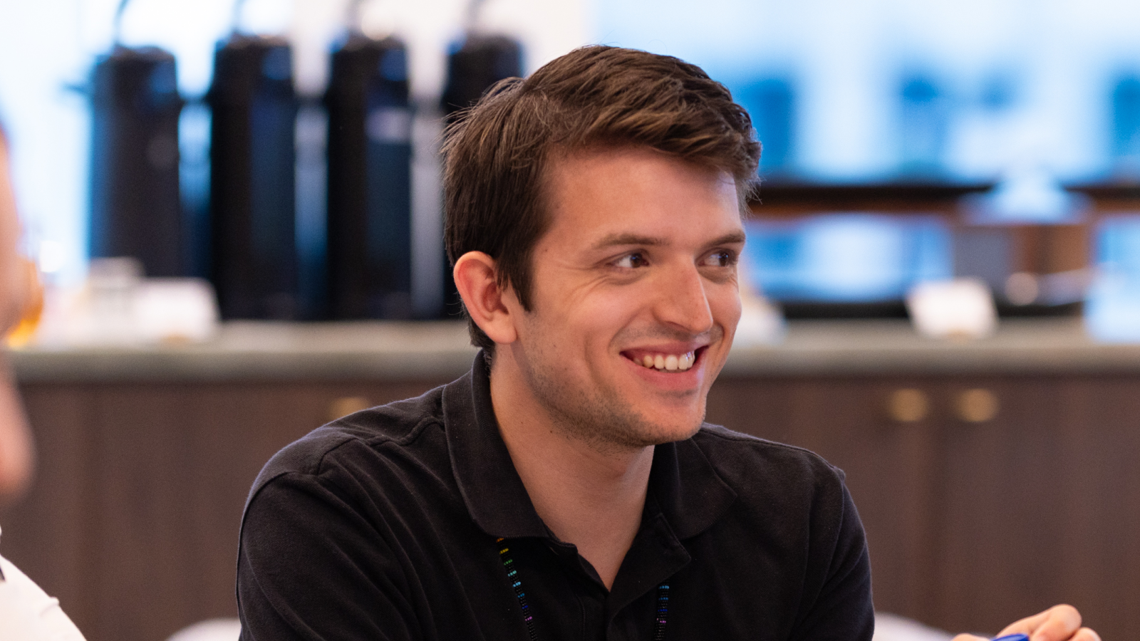 a person in a black shirt