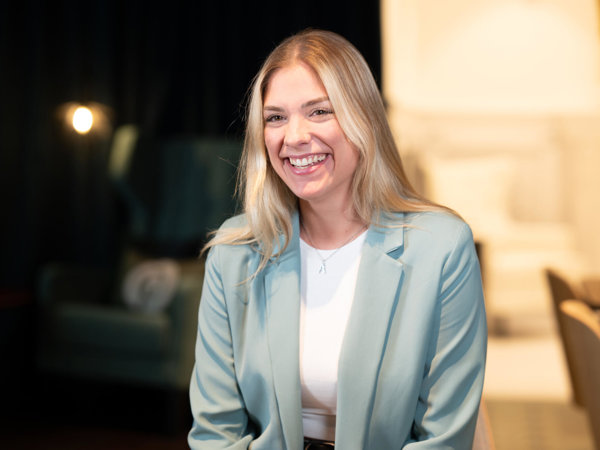 a person smiling at camera