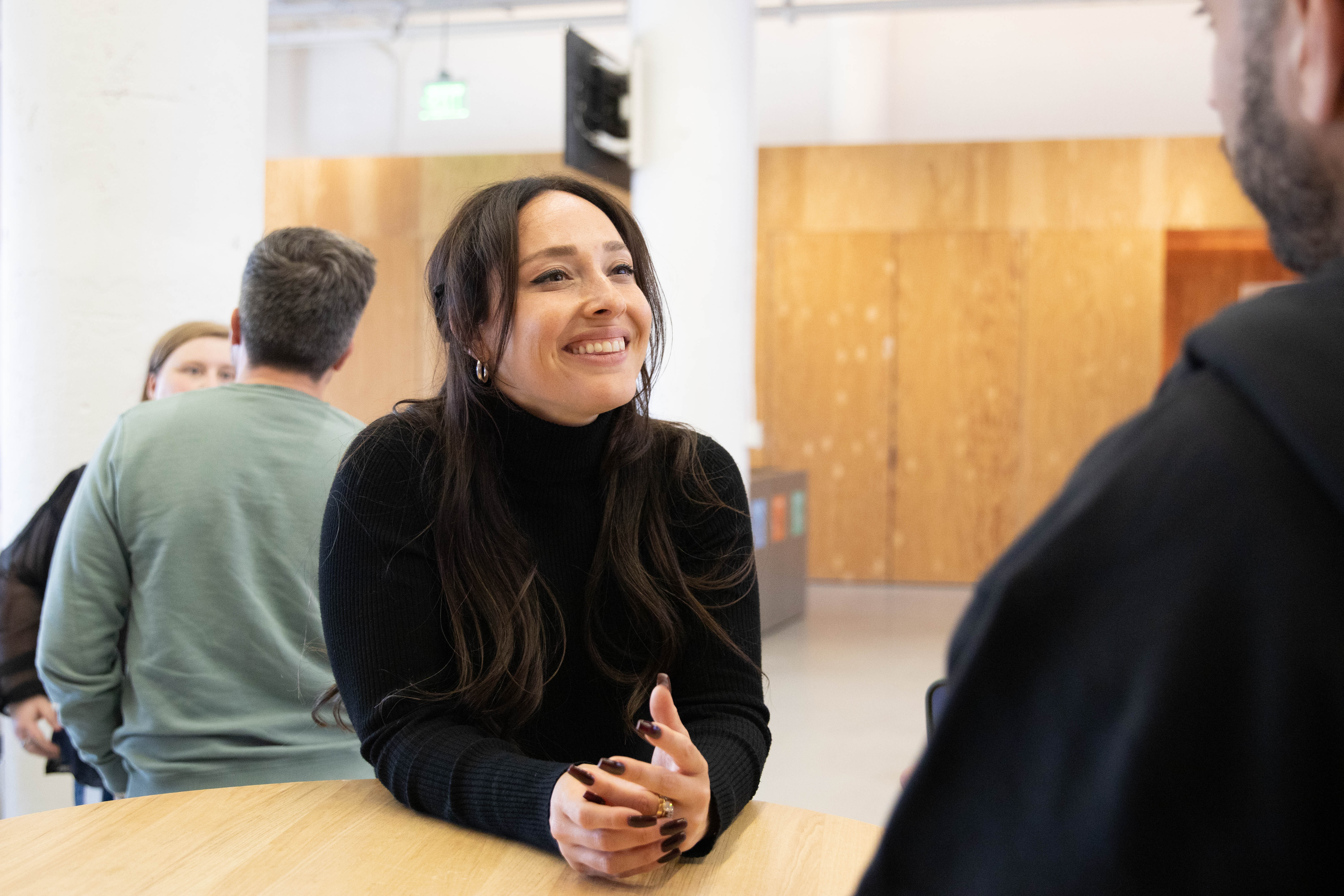 a person sitting at a table