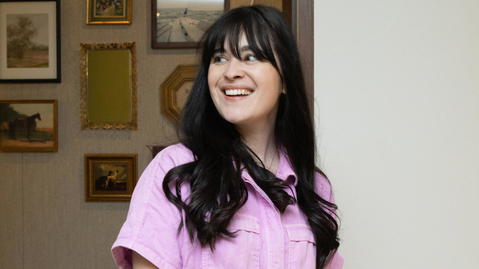 a person in a pink dress