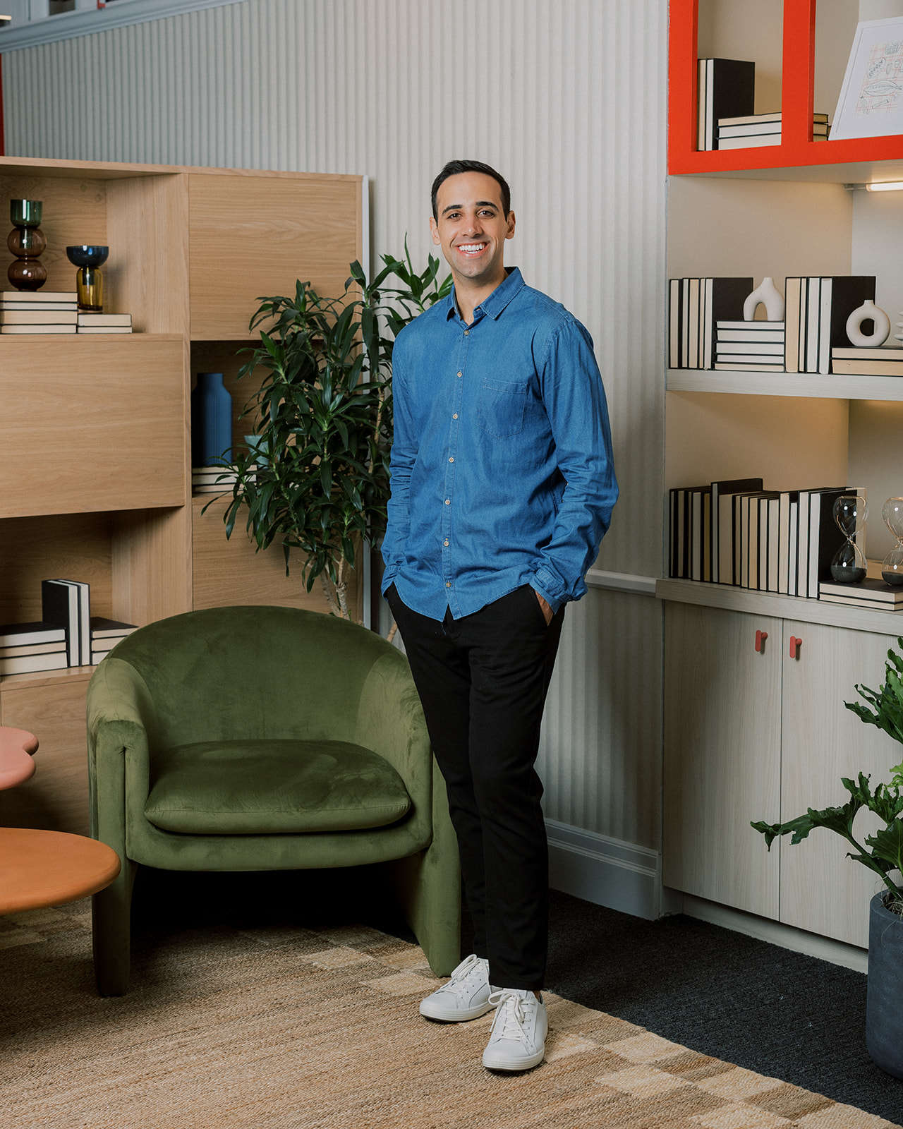 a person standing in a room