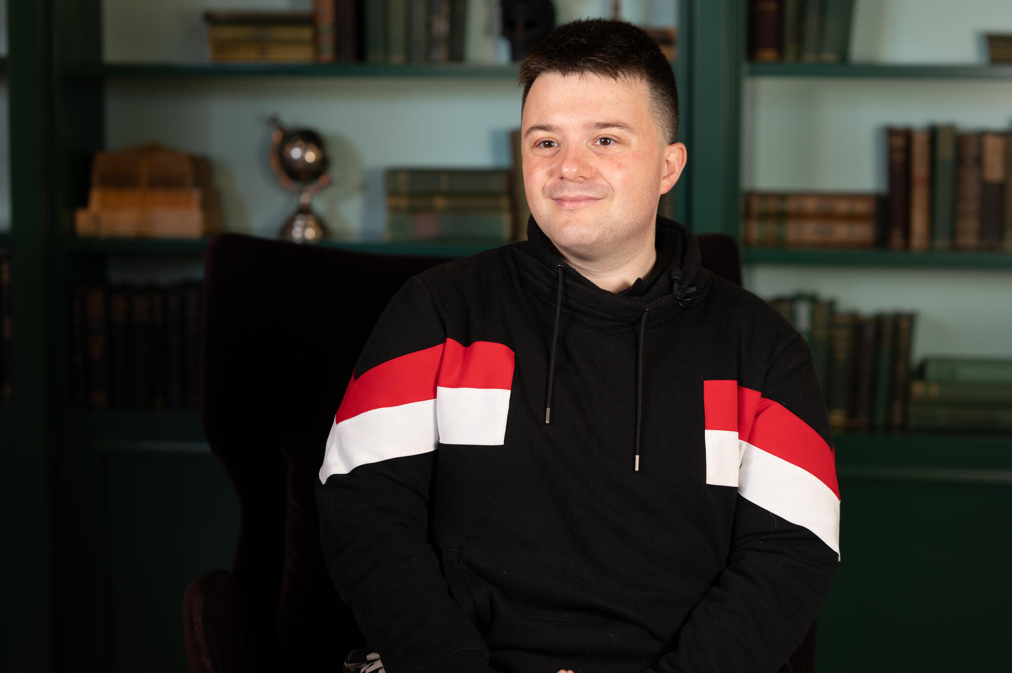 a person sitting in a chair