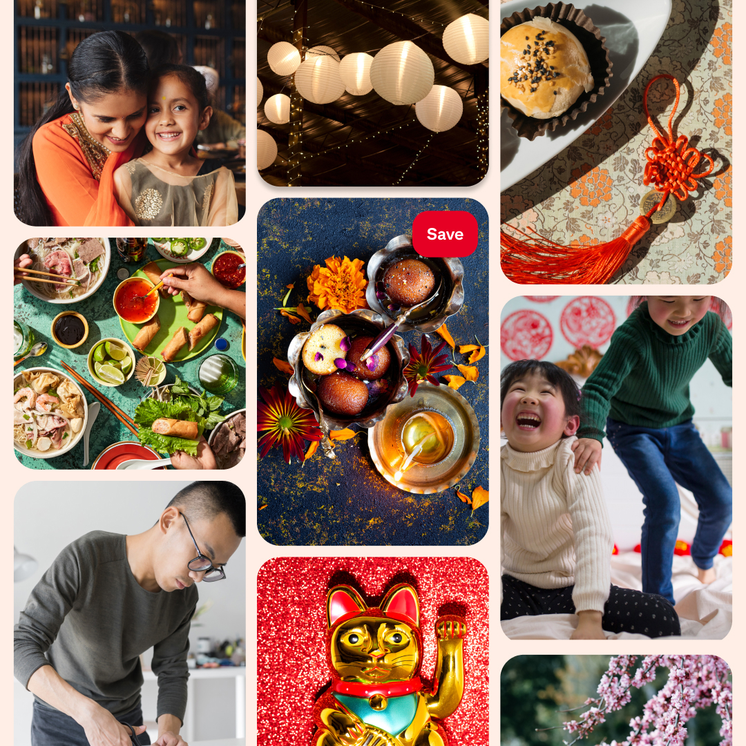 a collage of images of people and food