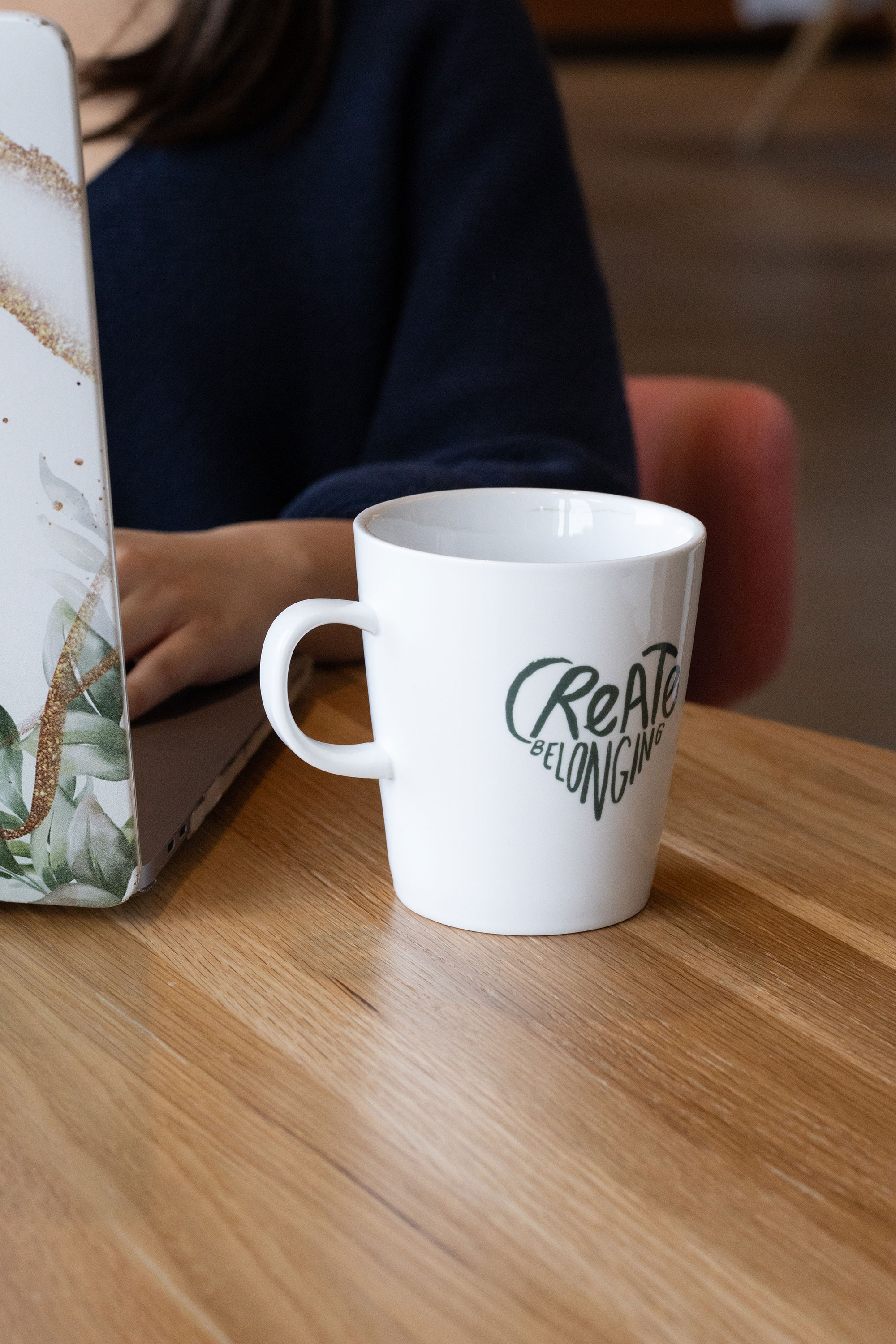 a white mug on a table
