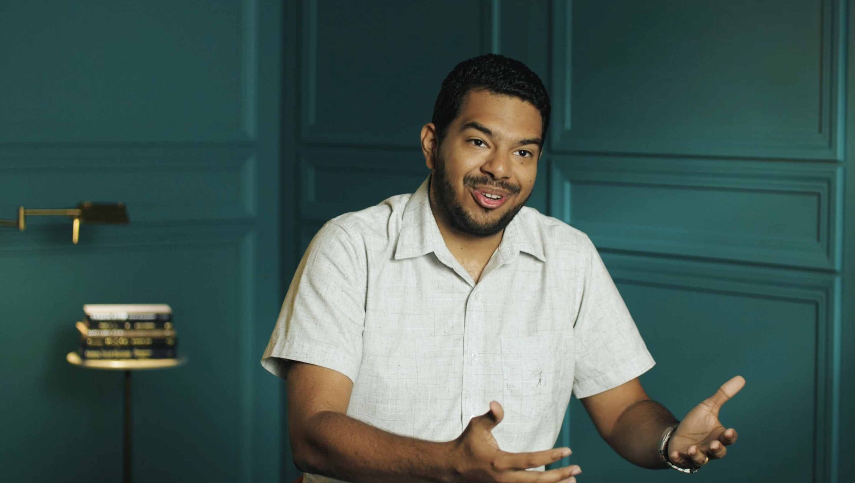 a person in a white shirt