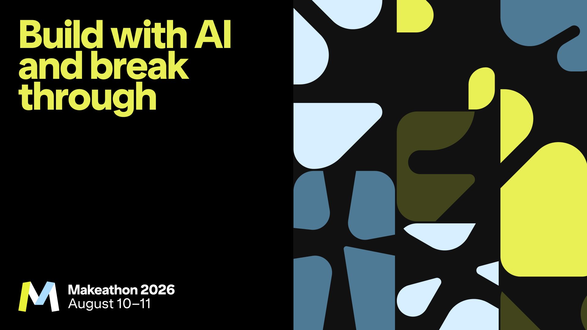 a black and blue poster with yellow text