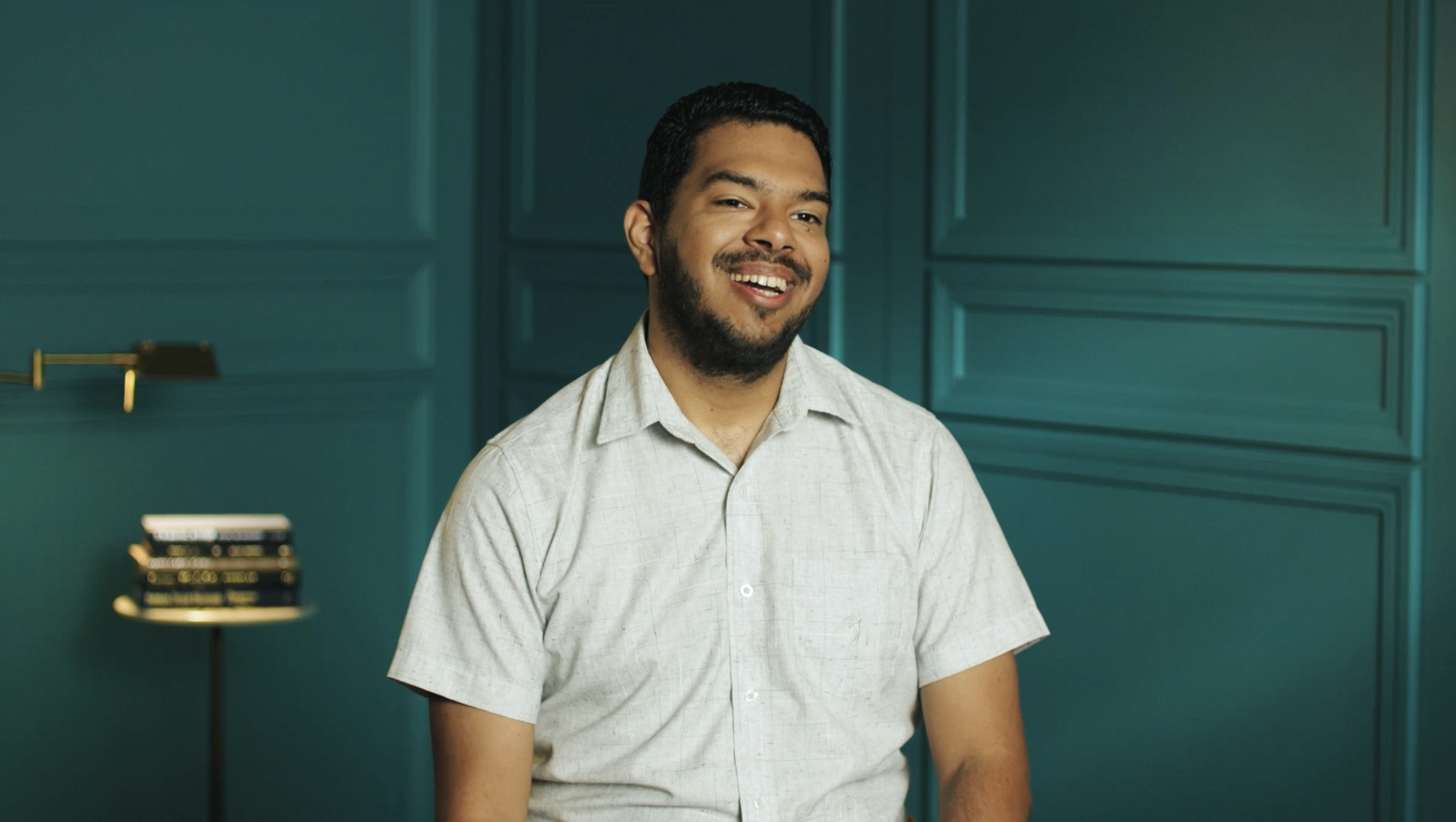 a person smiling at the camera