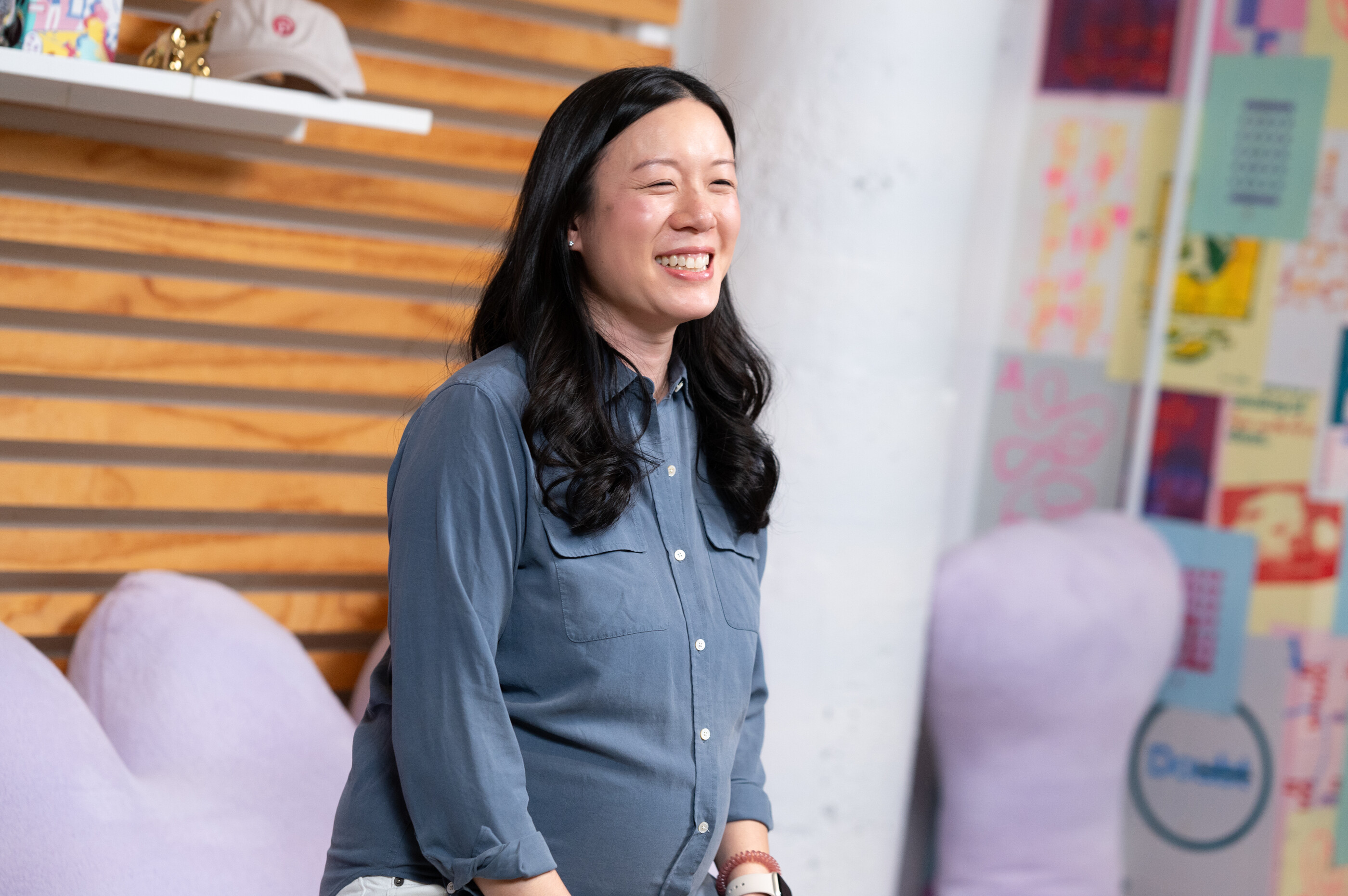 a woman smiling at the camera