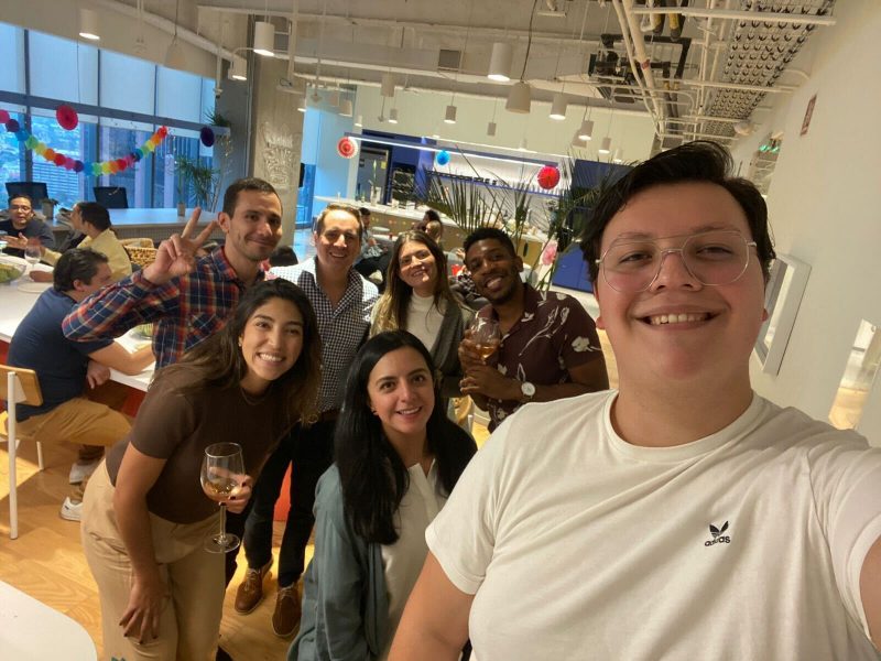 a group of people posing for a photo