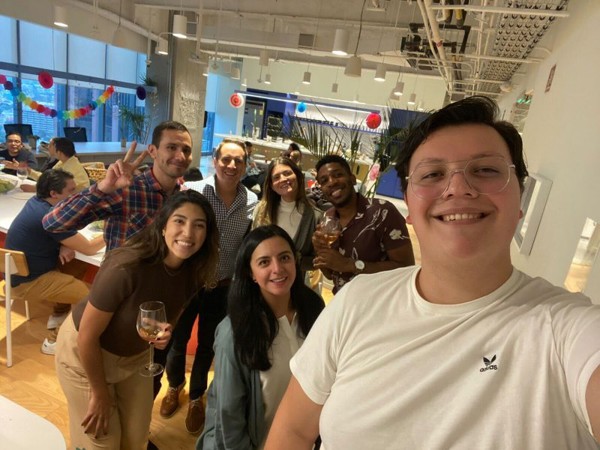 a group of people posing for a photo